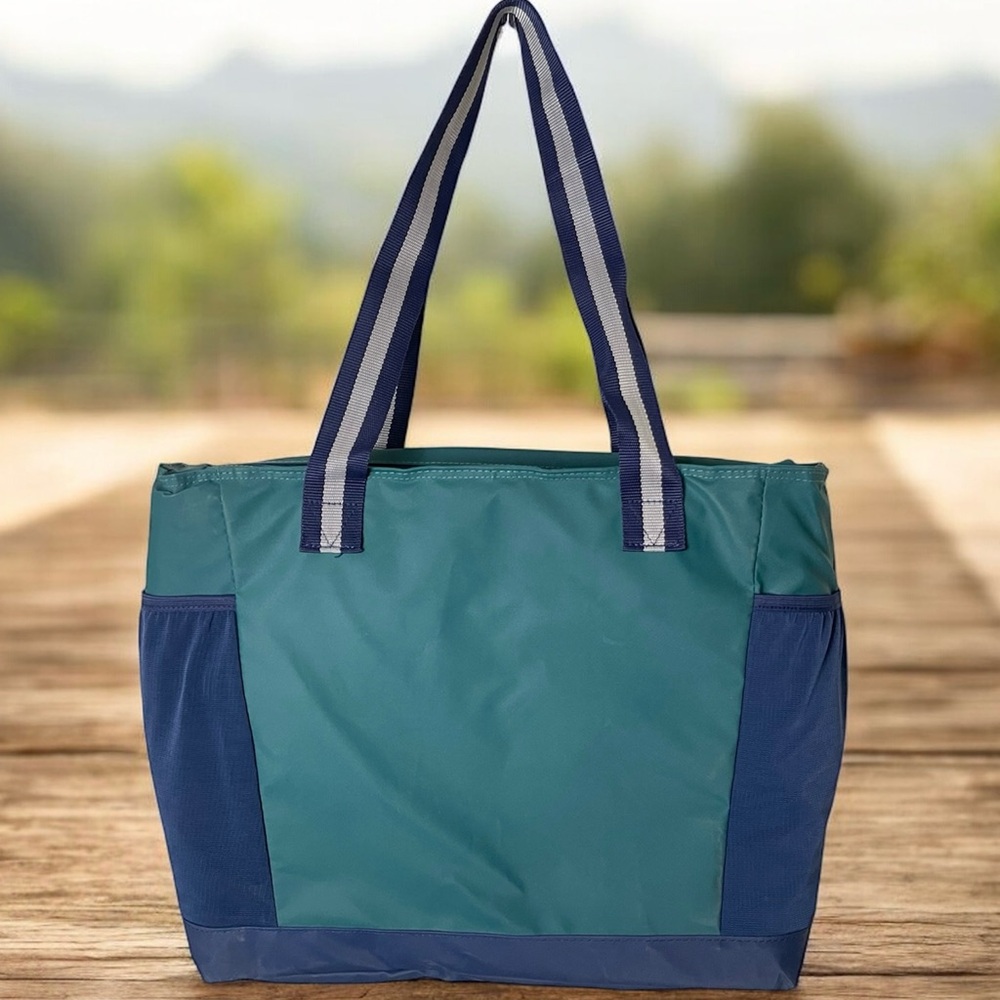 Life Is Good Blue and Green Tote with Fun Graphic - Picture 2 of 8